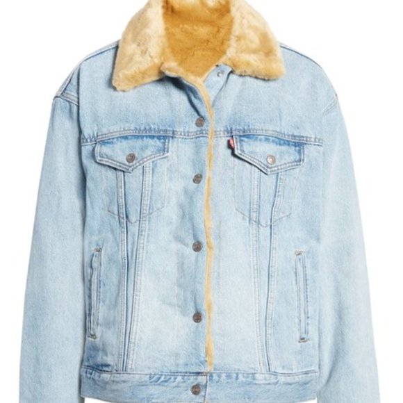 Levi's Oversize Faux Fur & Trucker Denim Jacket - Picture 3 of 6
